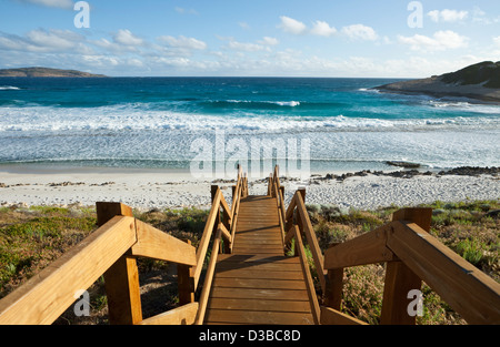 Promenade führt Lachs Strand hinunter. Esperance, Western Australia, Australien Stockfoto