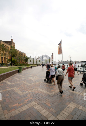 Ein Blick auf "The Rocks" in Sydneys Touristen- und Geschäftsviertel Stockfoto
