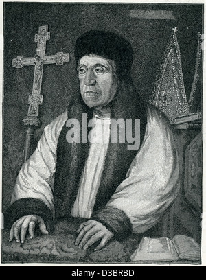 Vintage Gravur von William Warham (ca. 1450 bis 1532), Erzbischof von Canterbury Stockfoto