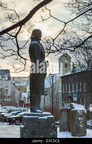 Statue von Skuli Magnusson, Gründer von Reykjavik, Island Stockfoto