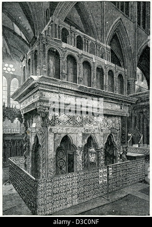 Vintage Gravur der Schrein von Eduard dem Bekenner, Westminster Abbey Stockfoto