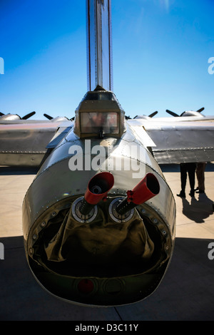 WWII Boeing B17G Flying Fortress Tail "Gunners" position Stockfoto