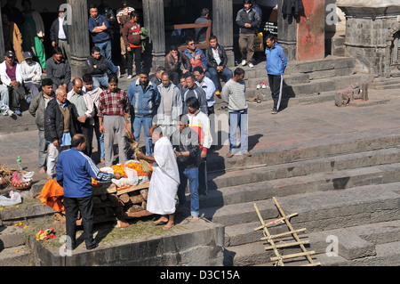 Pashupatinath Heiligtum Bagmati Fluss Kathmandu Nepal Stockfoto