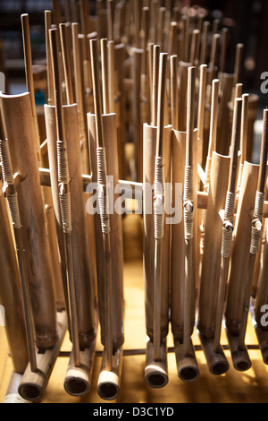 Anklung, traditionelle Musikinstrument aus Indonesien, handgefertigt aus Bambus Stockfoto