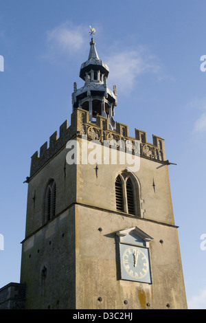 All Saints Church mit mittelalterlichen Flèche oder Bell Tower in Shipdham Norfolk Stockfoto