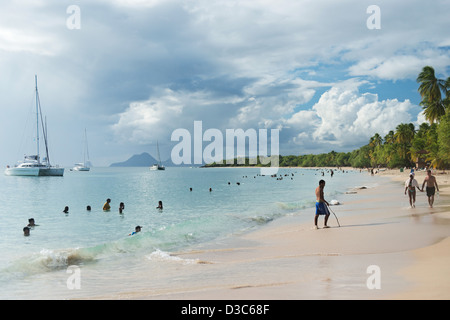 Plage des Salines, Sainte Anne Beach, Martinique Insel, kleine Antillen, Karibisches Meer, Frankreich Stockfoto