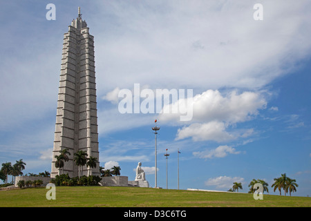 Plaza De La Revolución / Platz der Revolution und das José-Martí-Denkmal an Havanna, Kuba, Karibik Stockfoto