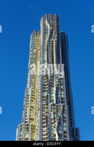 Die Gehry In New York, Apartment-Gebäude In Lower Manhattan in New York City, USA Stockfoto