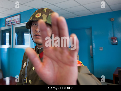 Bild verboten am Joint Security Area, Dmz, Panmunjom, Nordkorea Stockfoto