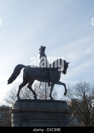 Die Bronzestatue von George Washington in der Boston Public Garden Stockfoto