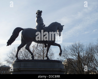 Die Bronzestatue von George Washington in der Boston Public Garden Stockfoto