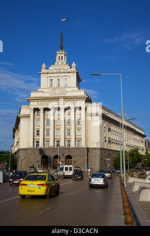 Ploshtad Nezavisimost Ort, Sofia, Bulgarien, Europa Partei Haus, ehemaliger Sitz des Zentralkomitees der kommunistischen Stockfoto