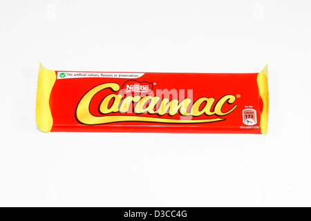 Nestle Caramac Karamell aromatisierter Schokoladen-bar Stockfoto