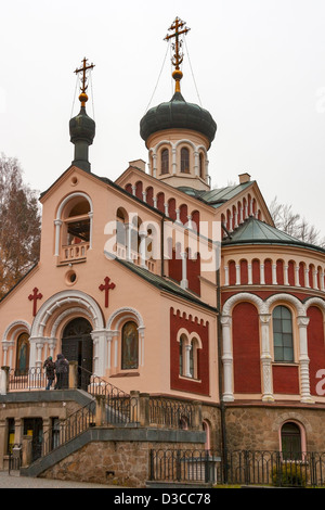 Marianske Lazne (Marienbad), Tschechien. Russisch-orthodoxe Kirche der St. Vladimir 1900-1902 erbaut. Stockfoto