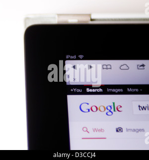 Google-Website auf dem iPad 3 im Safari-Browser angezeigt Stockfoto