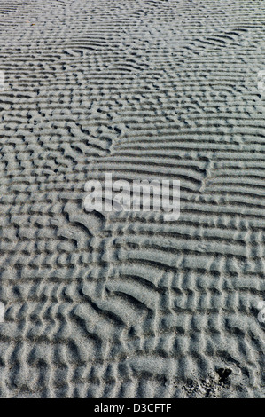 Wind und Wasser Formen den Sand zu Mustern, Bischof Strand, Homer, Alaska, USA Stockfoto