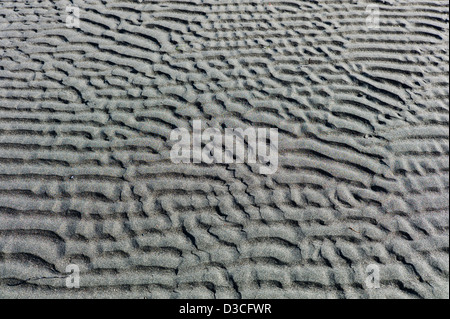 Wind und Wasser Formen den Sand zu Mustern, Bischof Strand, Homer, Alaska, USA Stockfoto