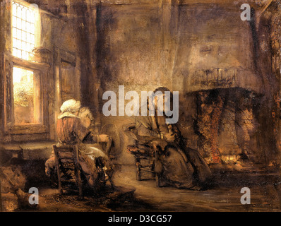 Rembrandt van Rijn, Tobit und Anna. 1655-Öl auf Leinwand. Museum Boijmans Van Beuningen, Rotterdam. Stockfoto