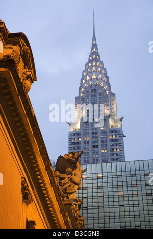 Grand Central Station mit dem Chrysler Building im Hintergrund, New York, Usa Stockfoto