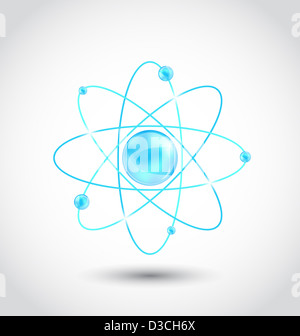 Abbildung Atom Symbol isoliert auf weißem Hintergrund Stockfoto