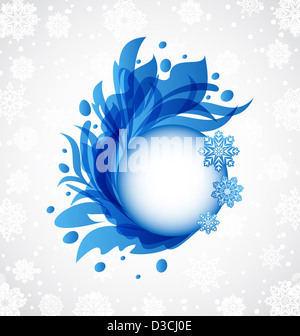 Abbildung Winter blau transparent Blumenrahmen Stockfoto