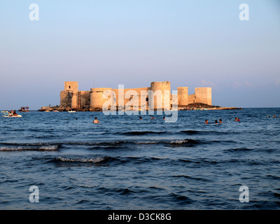 Das Mädchen Schloss, Kizkalesi, Türkei, in der Nähe von Mersin am Mittelmeer-Küste. Stockfoto