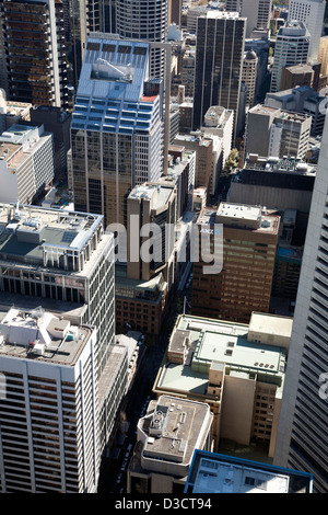 Luftaufnahme des australischen Gewerbearchitektur an der George Street auf der Suche nach Norden Sydney Australia Stockfoto