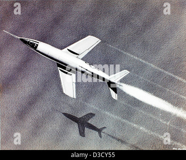Die Douglas D-558-2 war ein Experimentalflugzeug, das in den 1940er Jahren für Hochgeschwindigkeitsflugversuche entwickelt wurde. Es wurde von Testpiloten der US Navy und Navy, einschließlich Chuck Yeager, verwendet, um Daten über Überschallflüge zu sammeln. Stockfoto