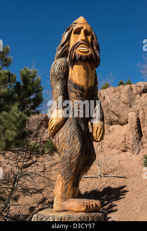 Statue von Bigfoot in Pike National Forest, Colorado, USA Stockfoto