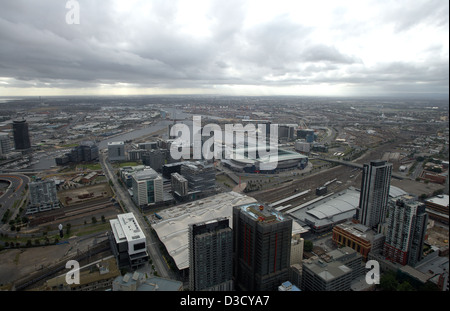 Melbourne, Australien, den Hafen und die Docklands am Yarra River Stockfoto