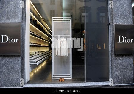 Dior-Shop. Via Montenapoleone. Mailand, Italien Stockfoto