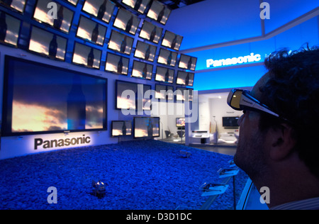 Berlin, Deutschland, präsentiert der Panasonic 3D-TV auf der IFA 2010 Stockfoto