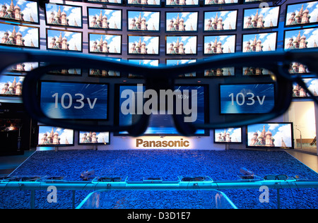 Berlin, Deutschland, präsentiert der Panasonic 3D-TV auf der IFA 2010 Stockfoto