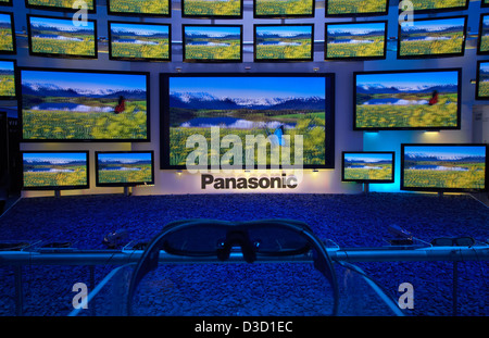 Berlin, Deutschland, präsentiert der Panasonic 3D-TV auf der IFA 2010 Stockfoto
