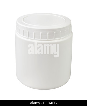 Container weiß auf weißem Hintergrund Stockfoto