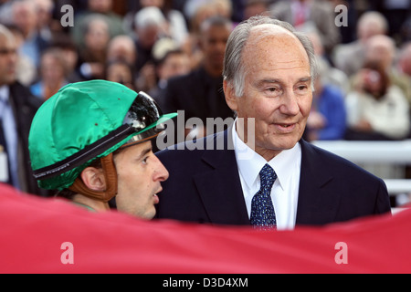 Paris, Frankreich, Karim Aga Khan, Führer der Ismailiten und Christophe Lemaire, jockey Stockfoto