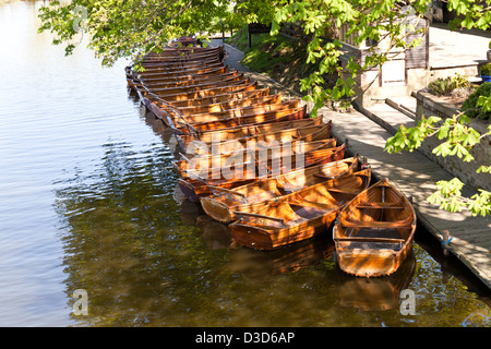 Ruderboote auf dem Fluss Stour in Dedham. Stockfoto