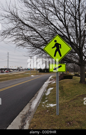 Fußgängerzone Zeichen in Novi, Detroit, Michigan Stockfoto