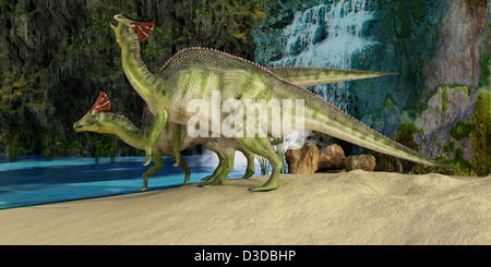 Die Olorotitan war ein Duckbill Dinosaurier aus der späten Kreidezeit und fand sich in Russland. Stockfoto