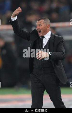 16.02.2013 Rom. Olympia-Stadion. Andreazoli (Roma-Trainer) während des Spiels zwischen Roma und Juventus Turin 1: 0 Stockfoto