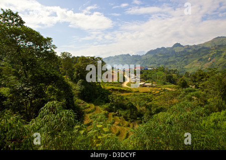 Landschaft von Cat Cat Dorf, Sapa, Lao Cai, Vietnam Stockfoto