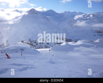 Skiurlaub in Tignes, Frankreich Stockfoto