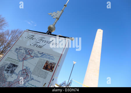 15. Februar 2013 - Boston, Massachusetts, USA - erbaut zum Gedenken an die Schlacht von Bunker Hill, die Bunker Hill Monument im Stadtteil Charlestown in Boston, Massachusetts von Touristen auf Freitag, 15. Februar 2013 besucht. (Bild Kredit: Nicolaus Czarnecki/ZUMAPRESS.com ©) Stockfoto