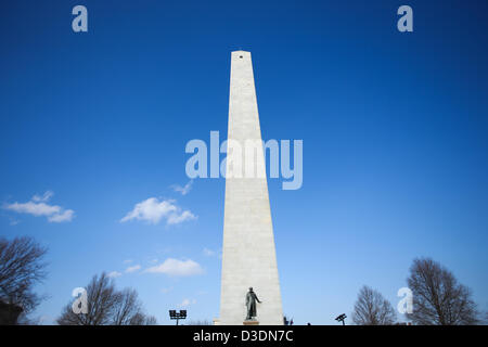 15. Februar 2013 - Boston, Massachusetts, USA - erbaut zum Gedenken an die Schlacht von Bunker Hill, die Bunker Hill Monument im Stadtteil Charlestown in Boston, Massachusetts von Touristen auf Freitag, 15. Februar 2013 besucht. (Bild Kredit: Nicolaus Czarnecki/ZUMAPRESS.com ©) Stockfoto