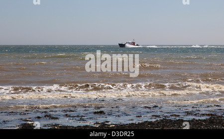 Der Pilot Cutter Mündung Warden, geht den Strand in Ramsgate, Kent offshore Stockfoto