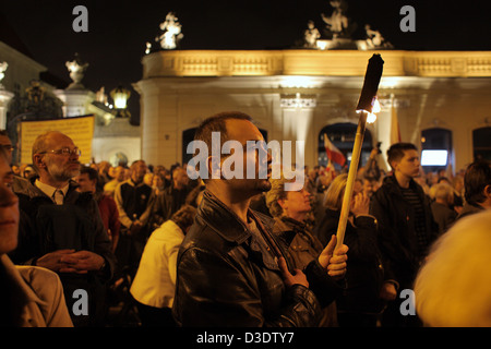 Warschau, Polen, National konservativen Demo 5 Monate nach Flugzeugabsturz in Smolensk Stockfoto