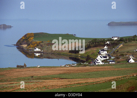 Das Dorf von Waternish Bucht auf Isle Of Skye in den Highlands von Schottland Stockfoto