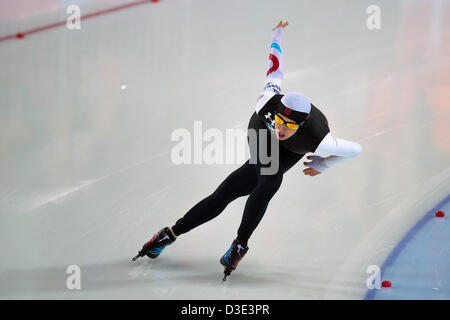 Hamar, Norwegen. 17. Februar 2013.  Essent ISU World Allround Speed Skating Championships 2013 Anna Ringsred von Vereinigte Staaten von Amerika in Aktion bei den Ladies Division 1500m Speed-Skating Championships in der Viking Schiff Olympic Arena in Hamar, Norwegen. Bildnachweis: Action Plus Sport Bilder/Alamy Live News Stockfoto