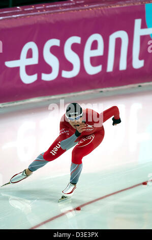 Hamar, Norwegen. 17. Februar 2013.  Essent ISU World Allround Speed Skating Championships 2013 Mari Hemmer von Norwegen in Aktion bei den Ladies Division 1500m Speed-Skating Championships in der Viking Schiff Olympic Arena in Hamar, Norwegen. Bildnachweis: Action Plus Sport Bilder/Alamy Live News Stockfoto