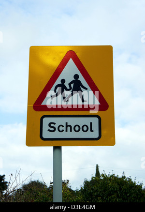 Ein Warnzeichen Straße Schule Stockfoto